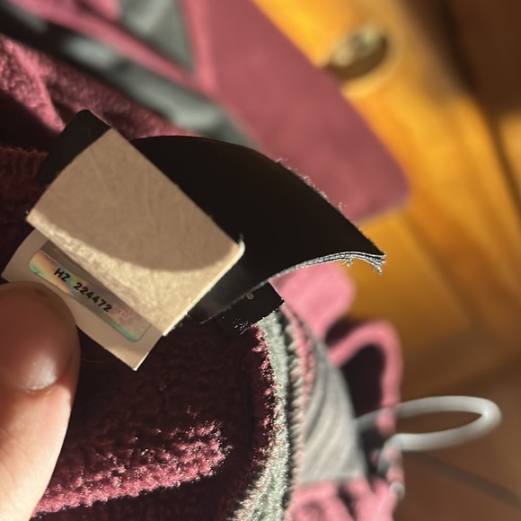 The North Face Full Zip Fleece Sweater Unisex Large Burgundy Sweatshirt Hiking - Picture 5 of 6